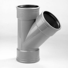 T-stuk 160 mm 45 graden 3xmanchet