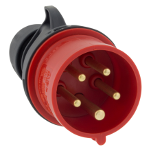 Stekker kracht, twist, 4-polig + aarde, 16A, IP44 rood