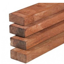 Hardhouten regel azobe 45x70 mm lengte 500 cm fijn bezaagd