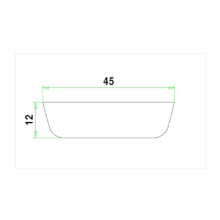 Grenen architraaf 'schuin'primewood 12x45 mm wit gegrond Model B lengte 490 cm