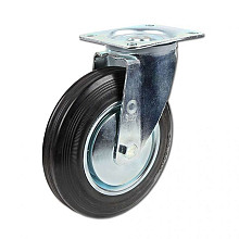 Zwenkwiel 100 mm rubber zwart met rollager (70 kg) (bestelartikel)