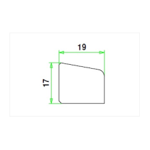 Glaslat 17x19 mm C1 meranti onbehandeld lengte 430 cm (niet meer leverbaar)