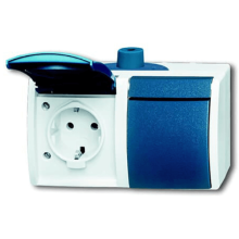 Wandcontactdoos dubbel horizontaal BJ Ocean waterdicht