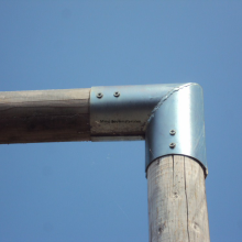 Hoekstuk Ø 10 cm paal gegalvaniseerd (setje van 2 stuks)