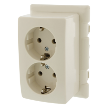 Attema montagedeksel voor universele lasdoos inclusief wandcontactdoos 2-voudig inclusief randaarde crème