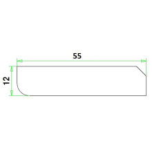Grenen plint/primewood 12x55 mm wit gegrond lengte 490 cm